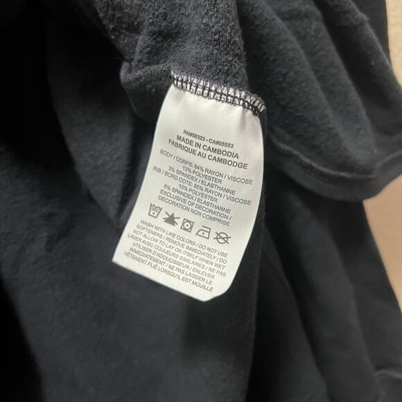 Nike Dri-Fit Yoga Luxe Fleece Black Off the Shoulder Oversized Sweater Size XS - Picture 6 of 7